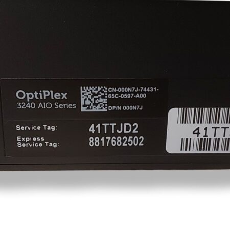 OptiPlex 3240 AIO Series label with service tag 41TTJD2 and express tag 8817682502.