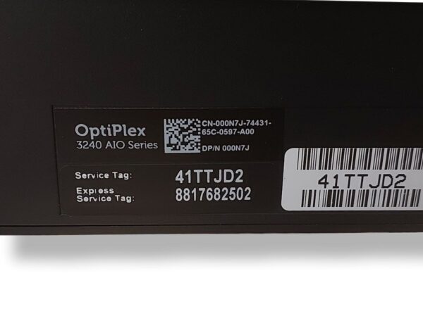 OptiPlex 3240 AIO Series label with service tag 41TTJD2 and express tag 8817682502.